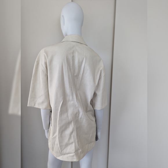 Cream Faux Leather Top - Picture 2 of 7